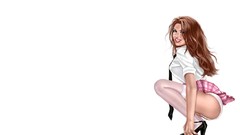 Woman white background drawings Simple Background soft shading