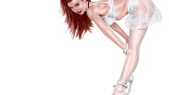 Woman white background drawings soft shading