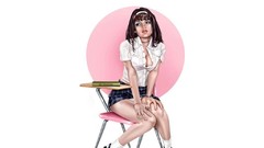 Woman white background drawings soft shading