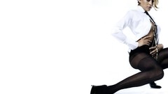 Woman white background Eva Mendes Actress stockings pantyhose