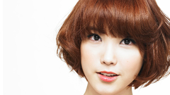 Woman white background faces asians bangs Korean k-pop Simple 