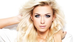 Woman white background faces blondes