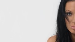 Woman white background faces brunettes