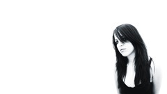 Woman white background faces minimalistic Simple Background