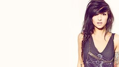 Woman white background fashion tattoos brunettes Lights Valerie 