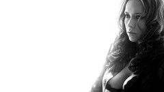 Woman white background Jennifer Love Hewitt monochrome brunettes