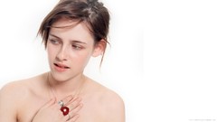 Woman white background Kristen Stewart Actress shoulders 