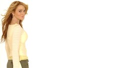 Woman white background Lindsay Lohan blondes