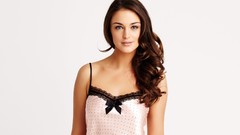 Woman white background lingerie brunettes models lauren budd 