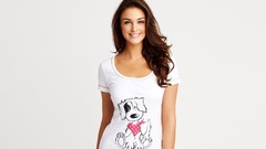 Woman white background lingerie brunettes models lauren budd La 