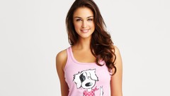 Woman white background lingerie brunettes models lauren budd La 