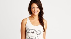 Woman white background lingerie brunettes models lauren budd La 