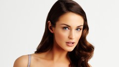 Woman white background lingerie brunettes models lauren budd La 