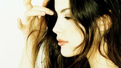 Woman white background Liv Tyler faces brunettes