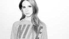 Woman white background Nike lana del rey long hair singers 