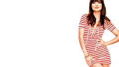 Woman white background Olivia Wilde Actress stripes brunettes 