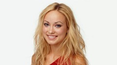 Woman white background Olivia Wilde blondes smiling Simple 