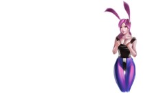 Woman white background pink hair artwork bunny girls