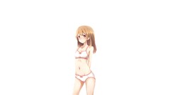 Woman white background red eyes blush anime girls underwear 