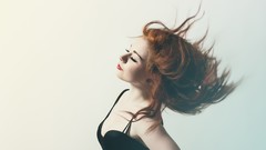 Woman white background redheads