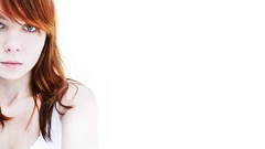 Woman white background redheads Simple Background