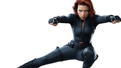 Woman white background Scarlett Johansson The Avengers Black 