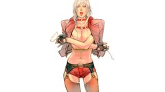 Woman white background Shorts devil may cry 4 long hair anime 