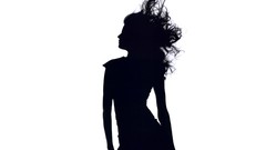 Woman white background silhouettes Simple Background grayscale 