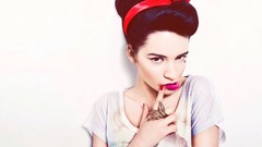 Woman white background singers polish girl Ewelina Lisowska