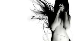 Woman white background topless