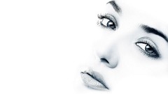 Woman white blue eyes