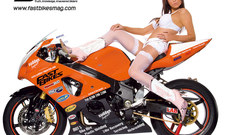 Woman white bra Bikes