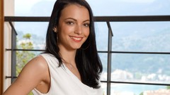 Woman white dress black hair Met-Art magazine Sapphira A