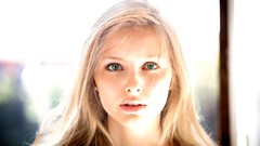 Woman white hair blondes angels green eyes