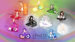 Woman white hair blue hair pink hair anime girls green hair 