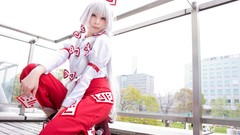 Woman white hair bows long hair fujiwara no mokou touhou 