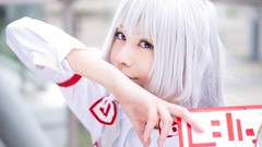 Woman white hair bows long hair fujiwara no mokou touhou 