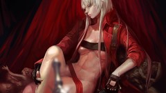 Woman white hair devil may cry long hair dante artwork video 