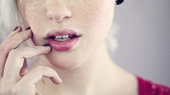 Woman white hair freckles devon jade Aaron Tyree