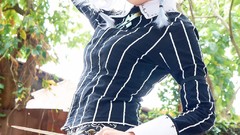 Woman white hair maids bangs touhou izayoi sakuya cosplay hair 