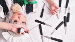 Woman white hair maids braids touhou izayoi sakuya cosplay hair 