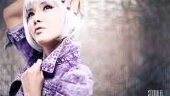 Woman white hair studio asians models Korean Cha Sun Hwa