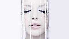 Woman white milk closed