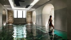 Woman widescreen models swimming pools