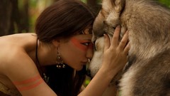 Woman Wild Wolves