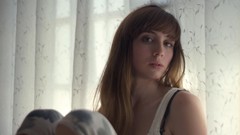 Woman windows shoulders blondes green eyes teen