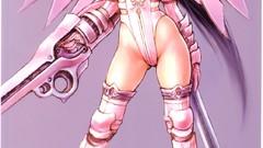 Woman wings armor cleavage yamashita shunya leotard