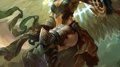 Woman wings armor Swords angels cleavage artwork legend of the 