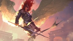 Woman wings armor Swords angels redheads artwork fantasy art
