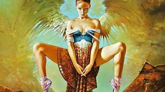 Woman wings ballet angels